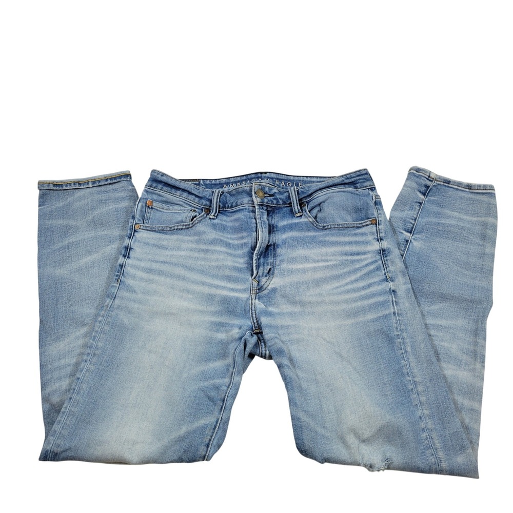American Eagle Jeans Mens 33x34 Blue Excellent‎ Athletic Straight Airflex